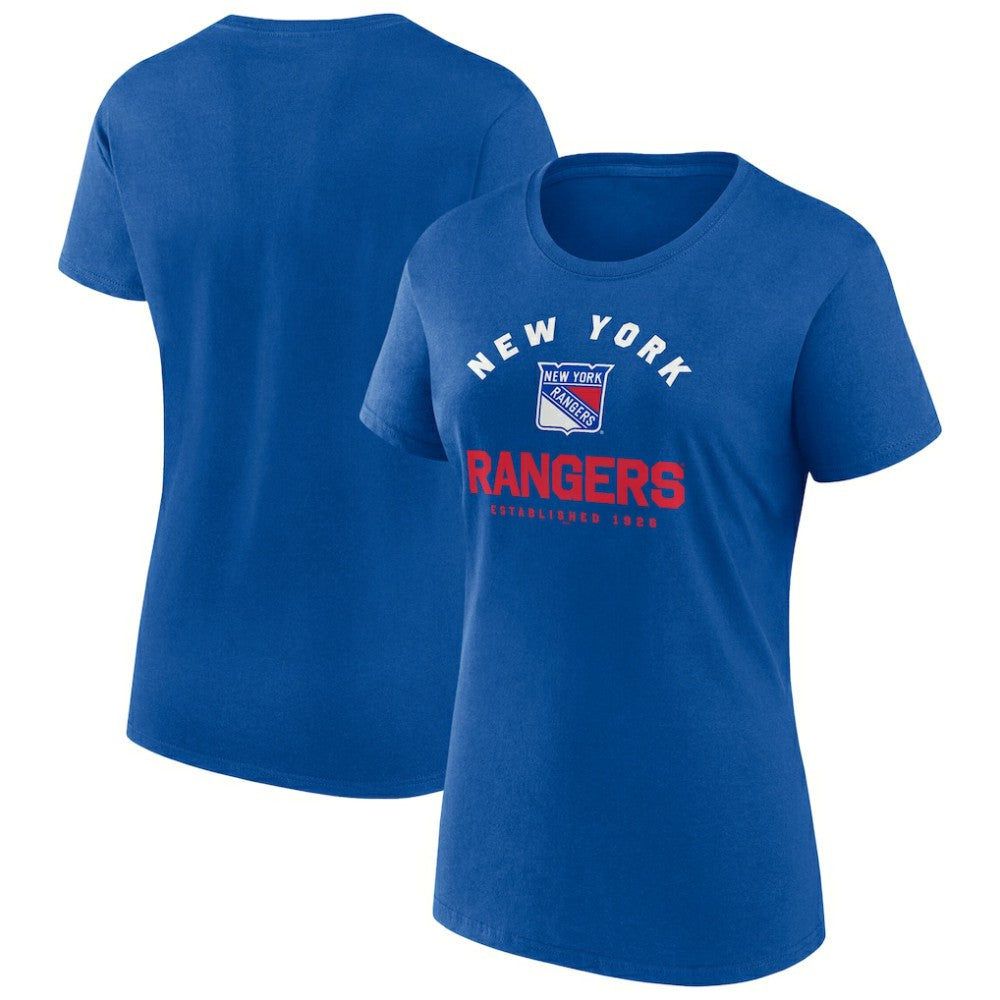 New York Rangers Logo Athletic Women's Unrivaled T-Shirt Blue