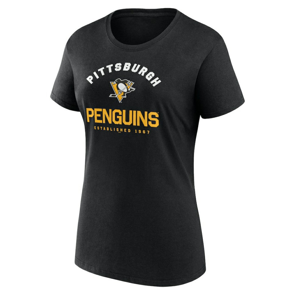 Pittsburgh Penguins Logo Athletic Women's Unrivaled T-Shirt Black