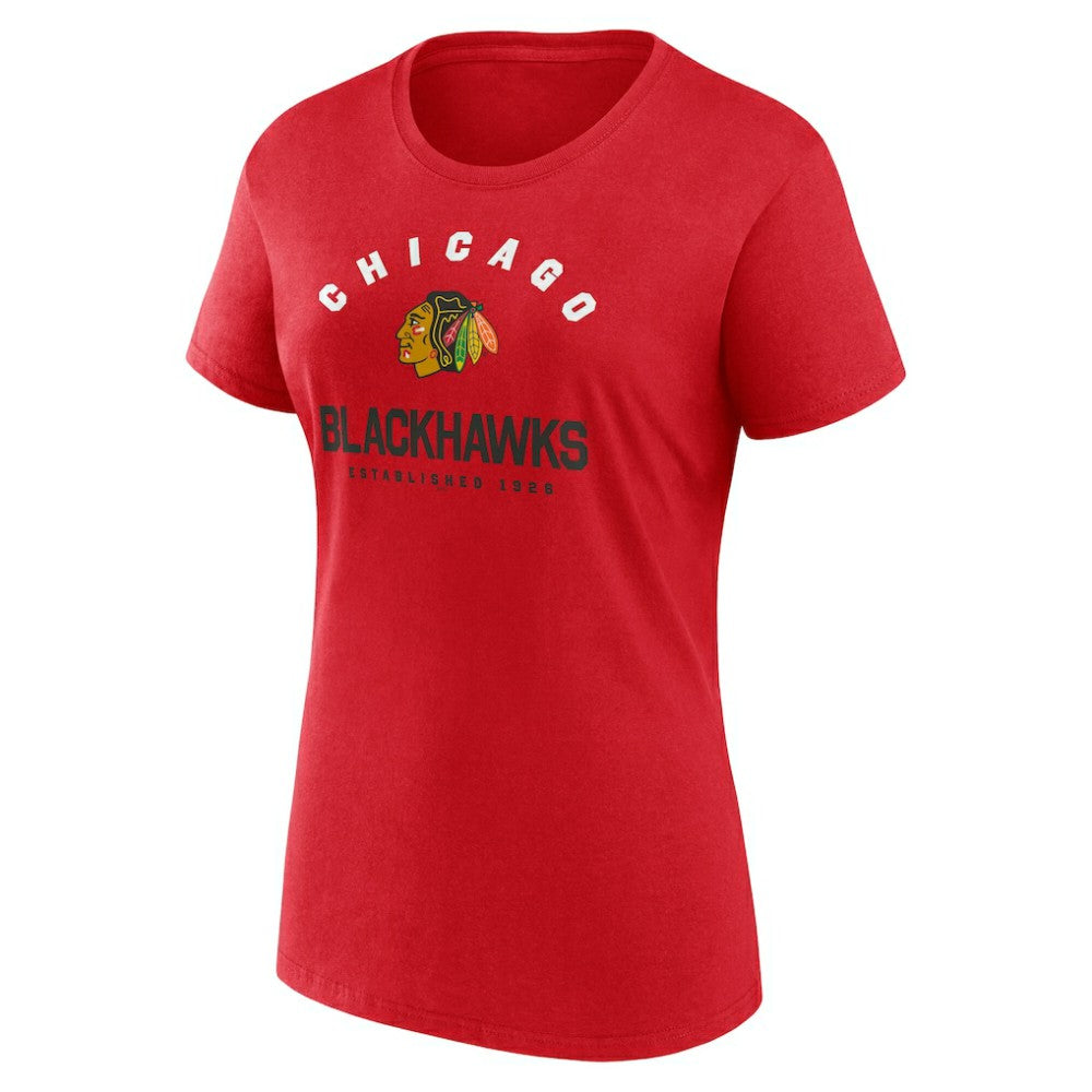 Chicago Blackhawks Logo Athletic Women's Unrivaled T-Shirt Red