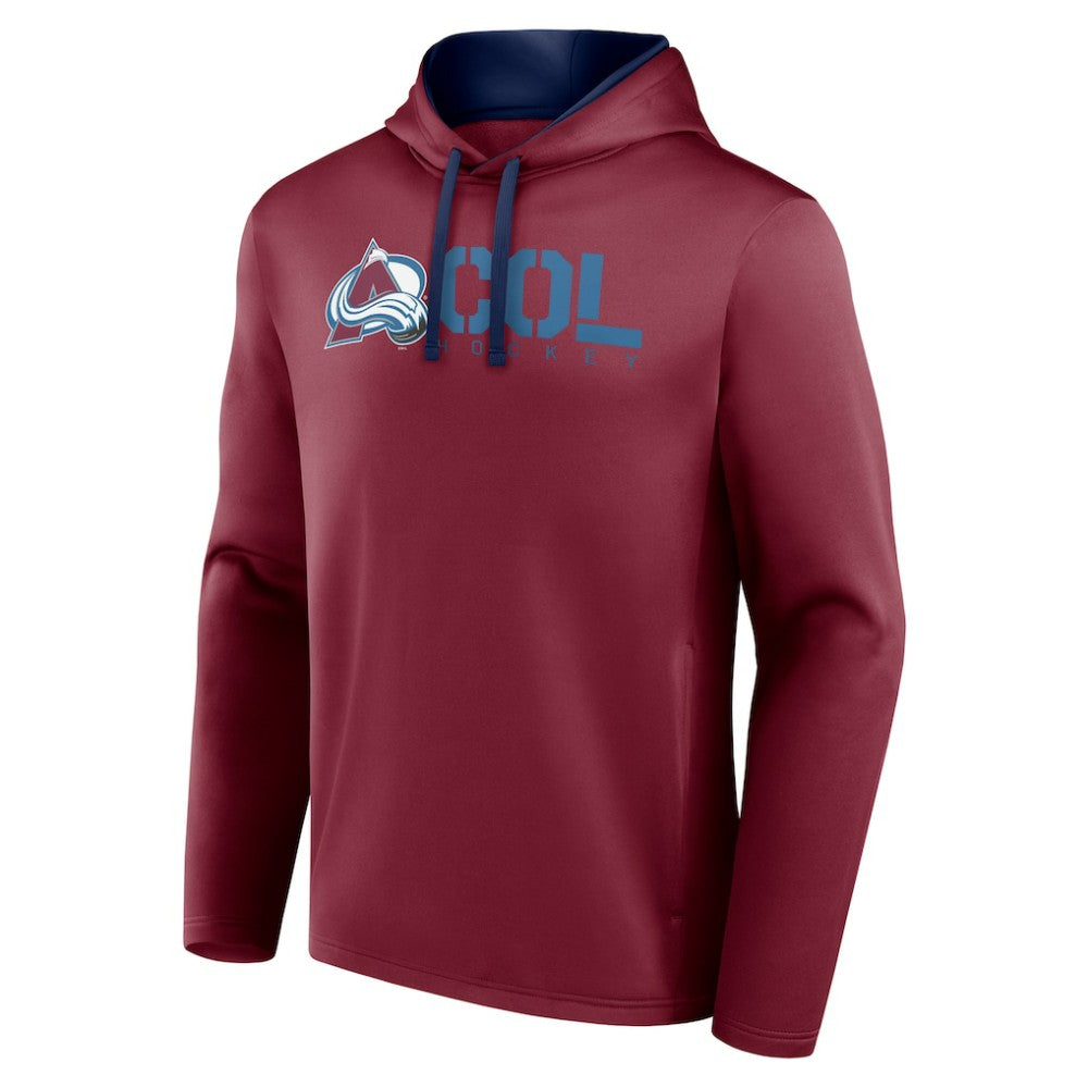 Colorado Avalanche Logo Athletic Head Start Pullover Hoodie Burgundy