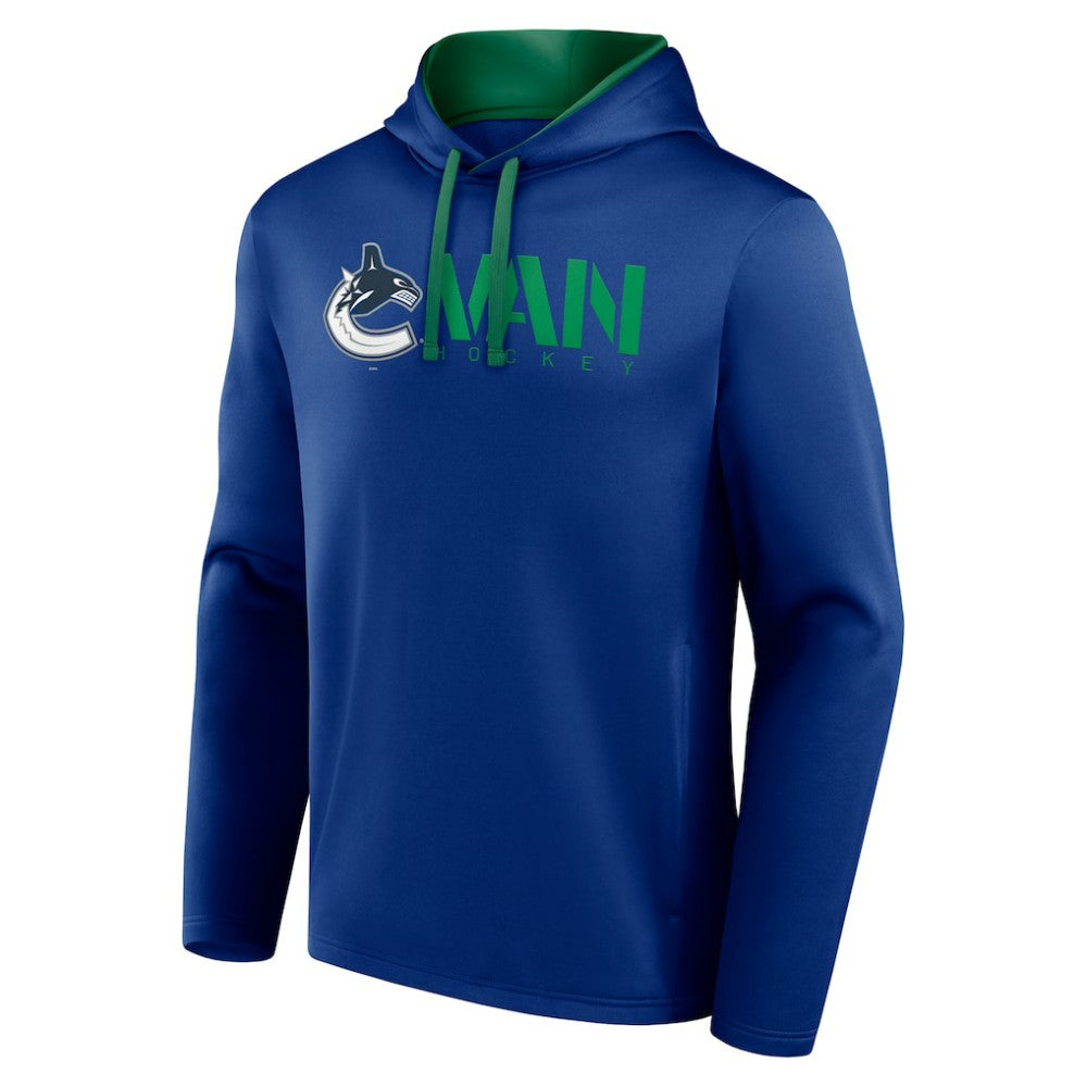 Vancouver Canucks Logo Athletic Head Start Pullover Hoodie Blue