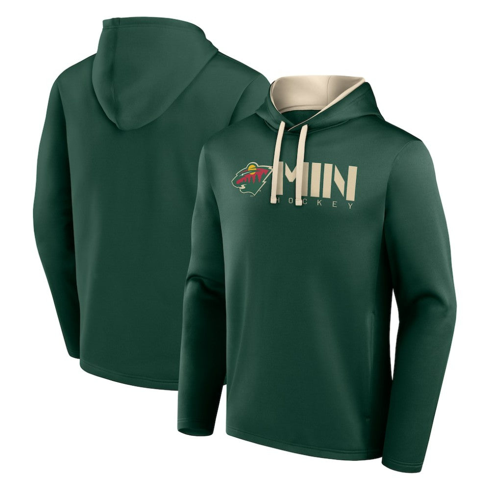 Minnesota Wild Logo Athletic Head Start Pullover Hoodie Green