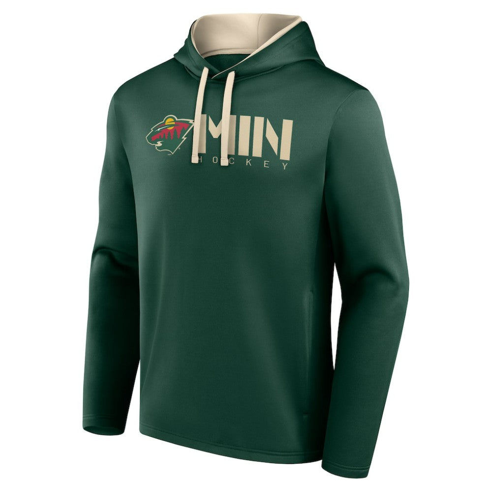 Minnesota Wild Logo Athletic Head Start Pullover Hoodie Green