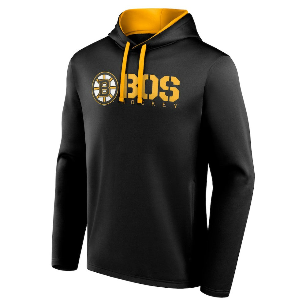 Boston Bruins Logo Athletic Head Start Pullover Hoodie Black