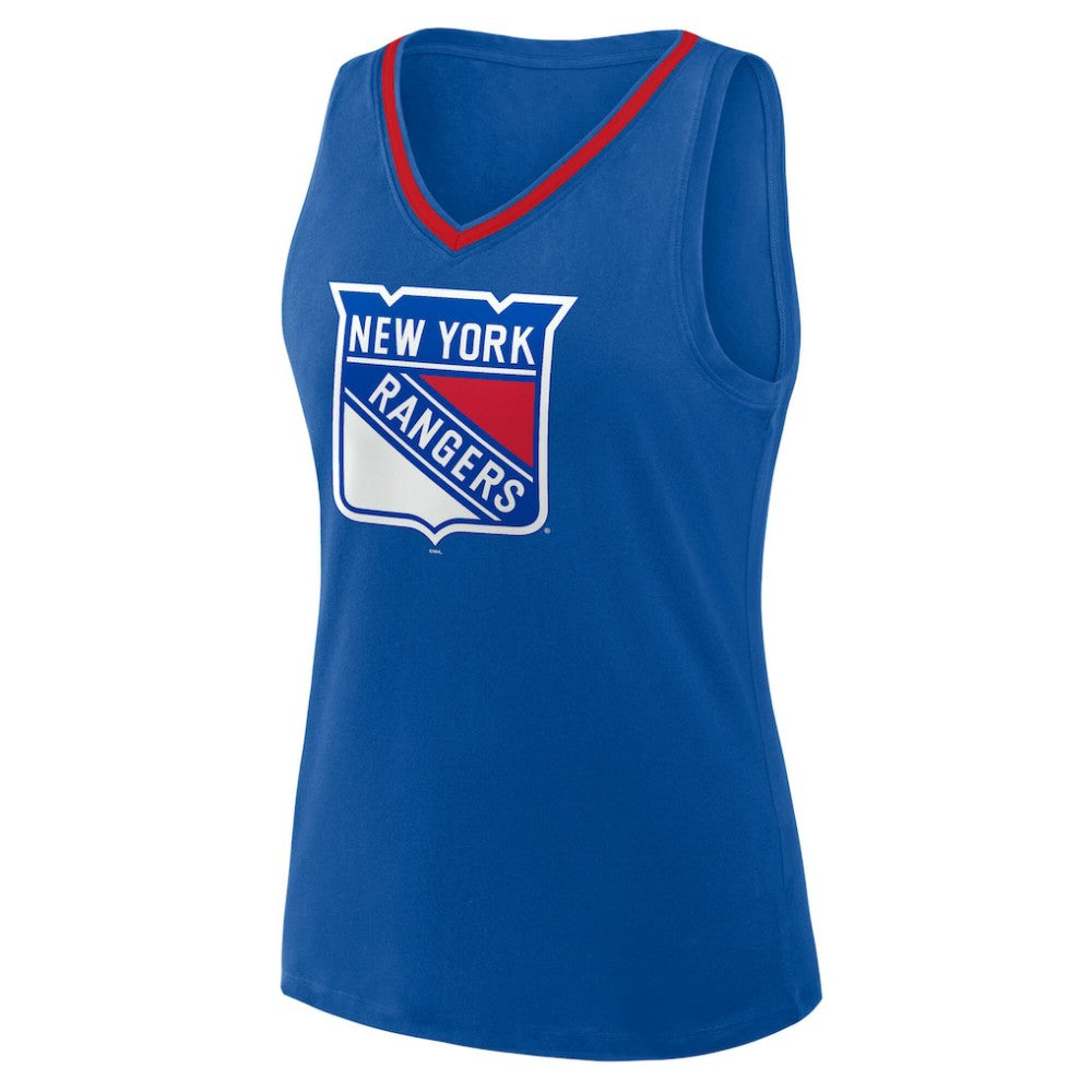 New York Rangers Logo Athletic Women's Stellar Win V-Neck Tank Top Blue