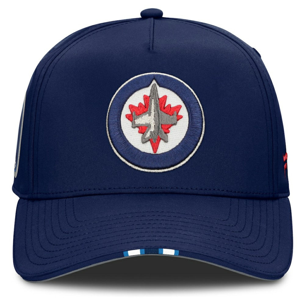 Winnipeg Jets Fanatics 2025 NHL Draft Authentic Pro On-Stage Podium A-Frame Adjustable Hat Navy