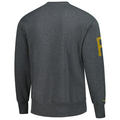 Roberto Clemente Pittsburgh Pirates Legends Collection Vintage Logo Name & Number Fleece Pullover Sweatshirt Heather Charcoal | Mitchell & Ness