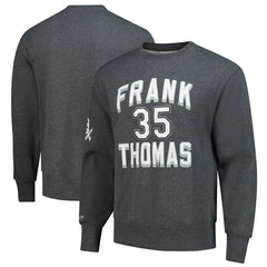 Frank Thomas Chicago White Sox Legends Collection Vintage Logo Name & Number Fleece Pullover Sweatshirt Heather Charcoal | Mitchell & Ness