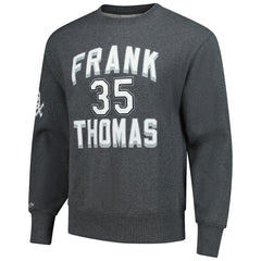 Frank Thomas Chicago White Sox Legends Collection Vintage Logo Name & Number Fleece Pullover Sweatshirt Heather Charcoal | Mitchell & Ness