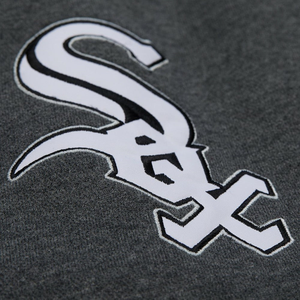 Frank Thomas Chicago White Sox Legends Collection Vintage Logo Name & Number Fleece Pullover Sweatshirt Heather Charcoal | Mitchell & Ness