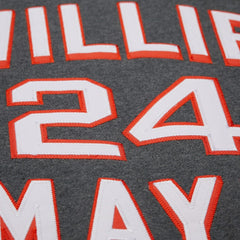 Willie Mays San Francisco Giants Legends Collection Vintage Logo Name & Number Fleece Pullover Sweatshirt Heather Charcoal | Mitchell & Ness