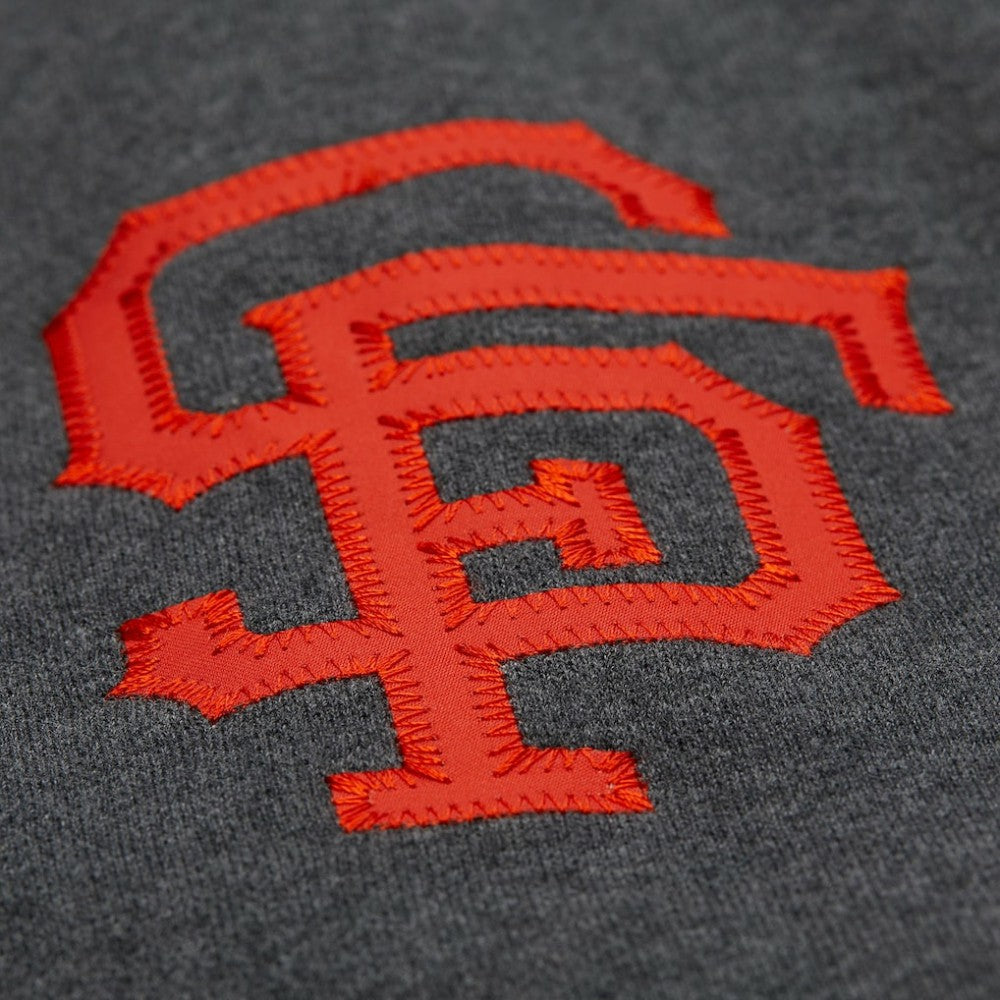 Willie Mays San Francisco Giants Legends Collection Vintage Logo Name & Number Fleece Pullover Sweatshirt Heather Charcoal | Mitchell & Ness