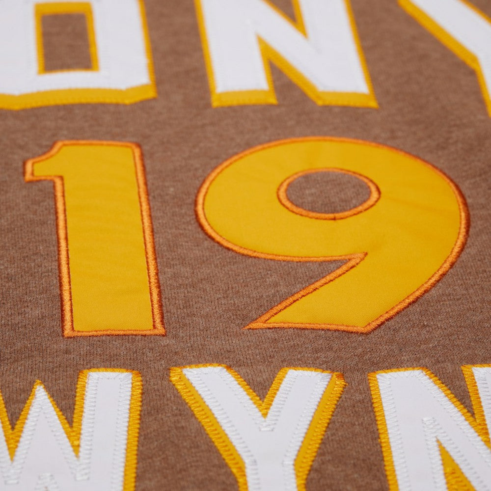 Tony Gwynn San Diego Padres Legends Collection Vintage Logo Name & Number Fleece Pullover Sweatshirt Brown | Mitchell & Ness