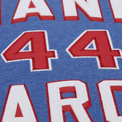 Hank Aaron Atlanta Braves Legends Collection Vintage Logo Fleece Name & Number Pullover Sweatshirt Royal | Mitchell & Ness