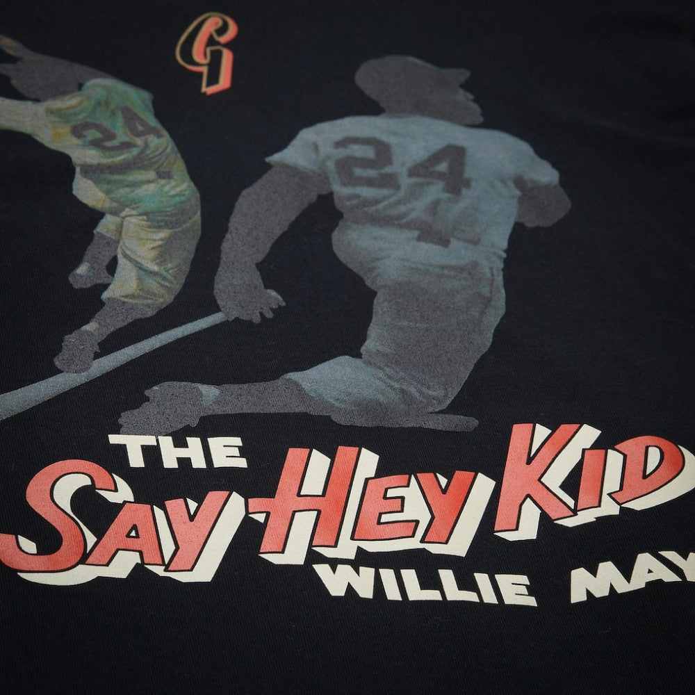 Willie Mays San Francisco Giants Legends Collection Vintage Logo T-Shirt Black | Mitchell & Ness