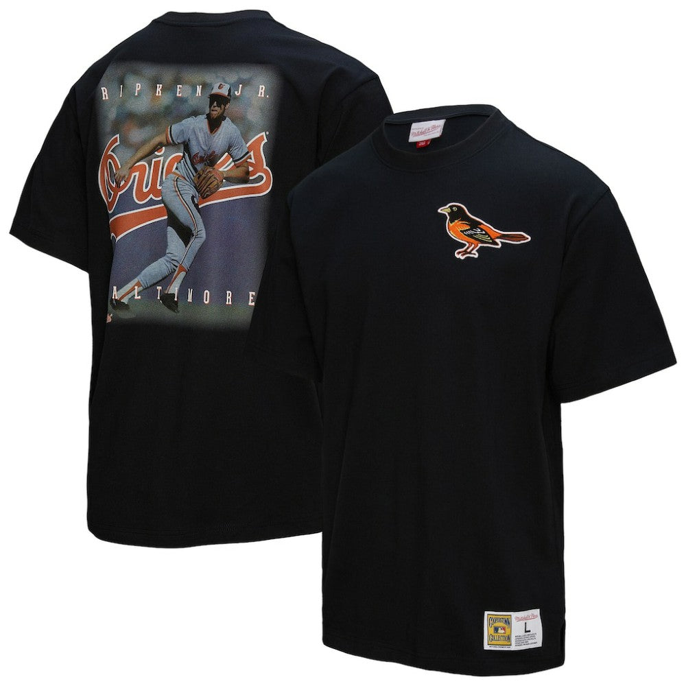 Cal Ripken Jr. Baltimore Orioles Legends Collection Vintage Logo T-Shirt Black | Mitchell & Ness