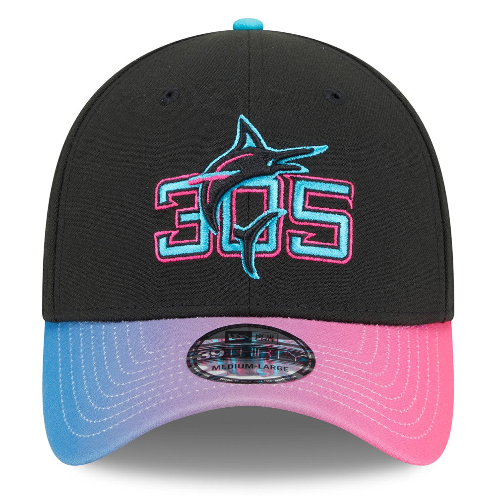 Miami Marlins 2025 City Connect 39THIRTY Flex Hat Black/Pink | New Era