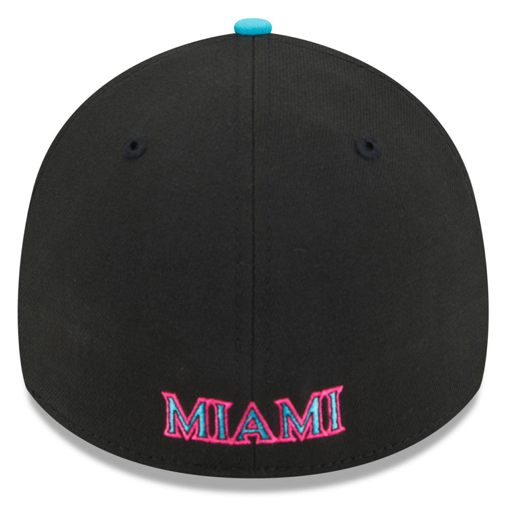 Miami Marlins 2025 City Connect 39THIRTY Flex Hat Black/Pink | New Era