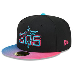 Miami Marlins 2025 City Connect 59FIFTY Fitted Hat Black/Pink | New Era