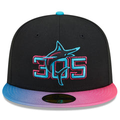 Miami Marlins 2025 City Connect 59FIFTY Fitted Hat Black/Pink | New Era