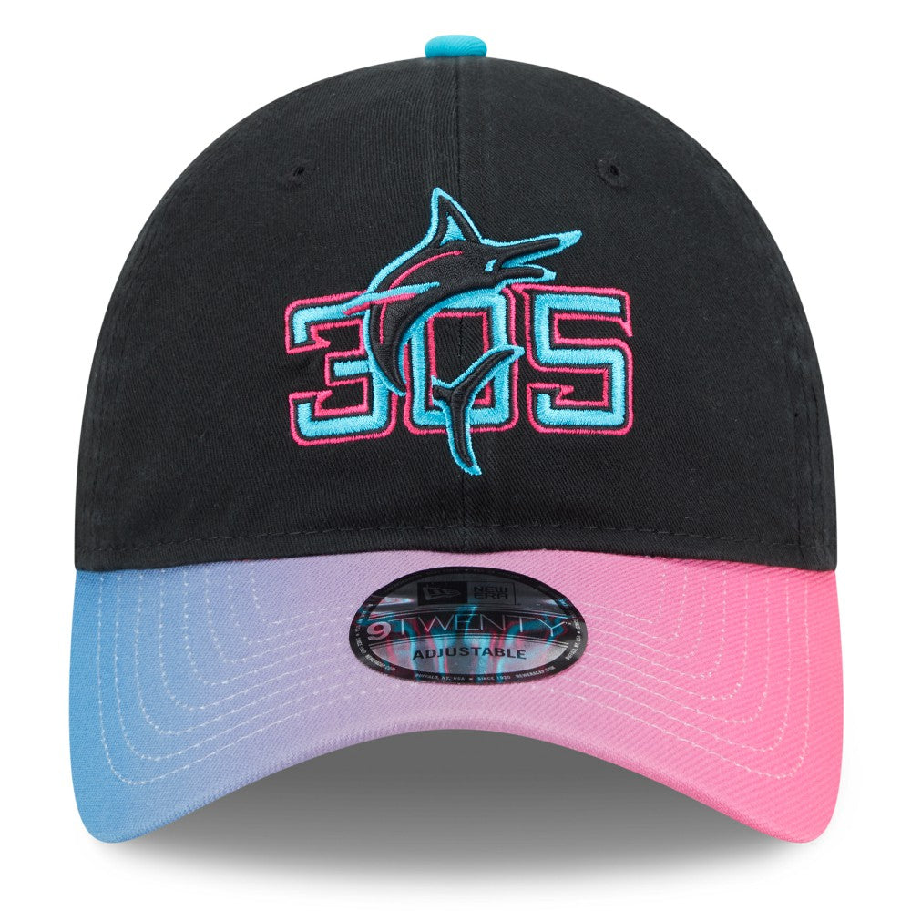 Miami Marlins 2025 City Connect 9TWENTY Adjustable Hat Black/Pink | New Era