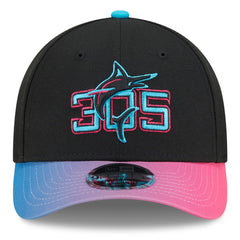 Miami Marlins 2025 City Connect 9FORTY M-Crown Adjustable Hat Black/Pink | New Era