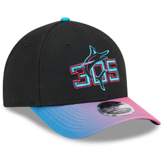 Miami Marlins 2025 City Connect 9FORTY M-Crown Adjustable Hat Black/Pink | New Era