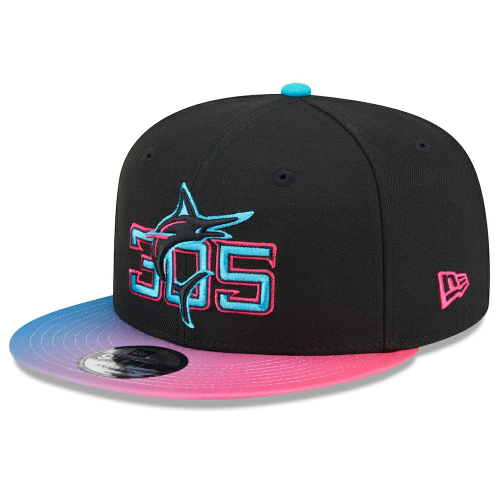 Miami Marlins 2025 City Connect 9FIFTY Snapback Hat Black/Pink | New Era