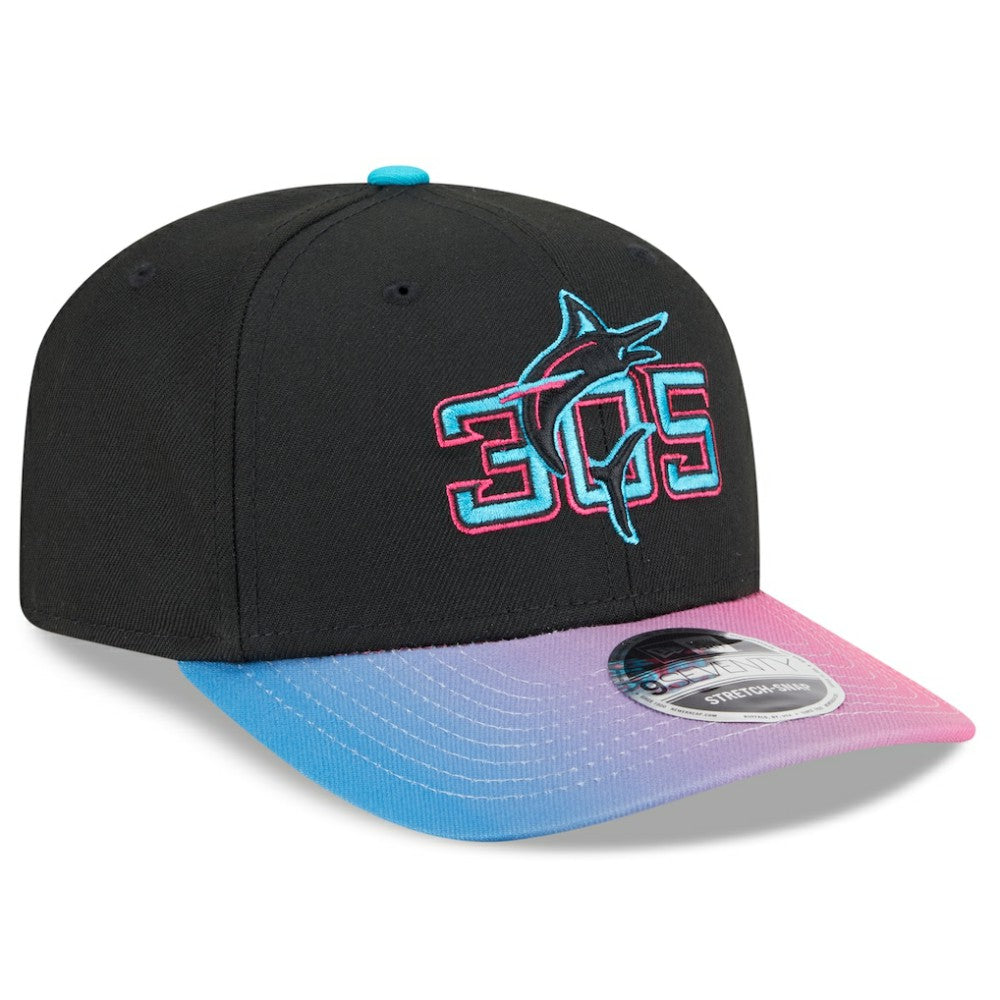 Miami Marlins 2025 City Connect 9SEVENTY Adjustable Hat Black/Pink | New Era