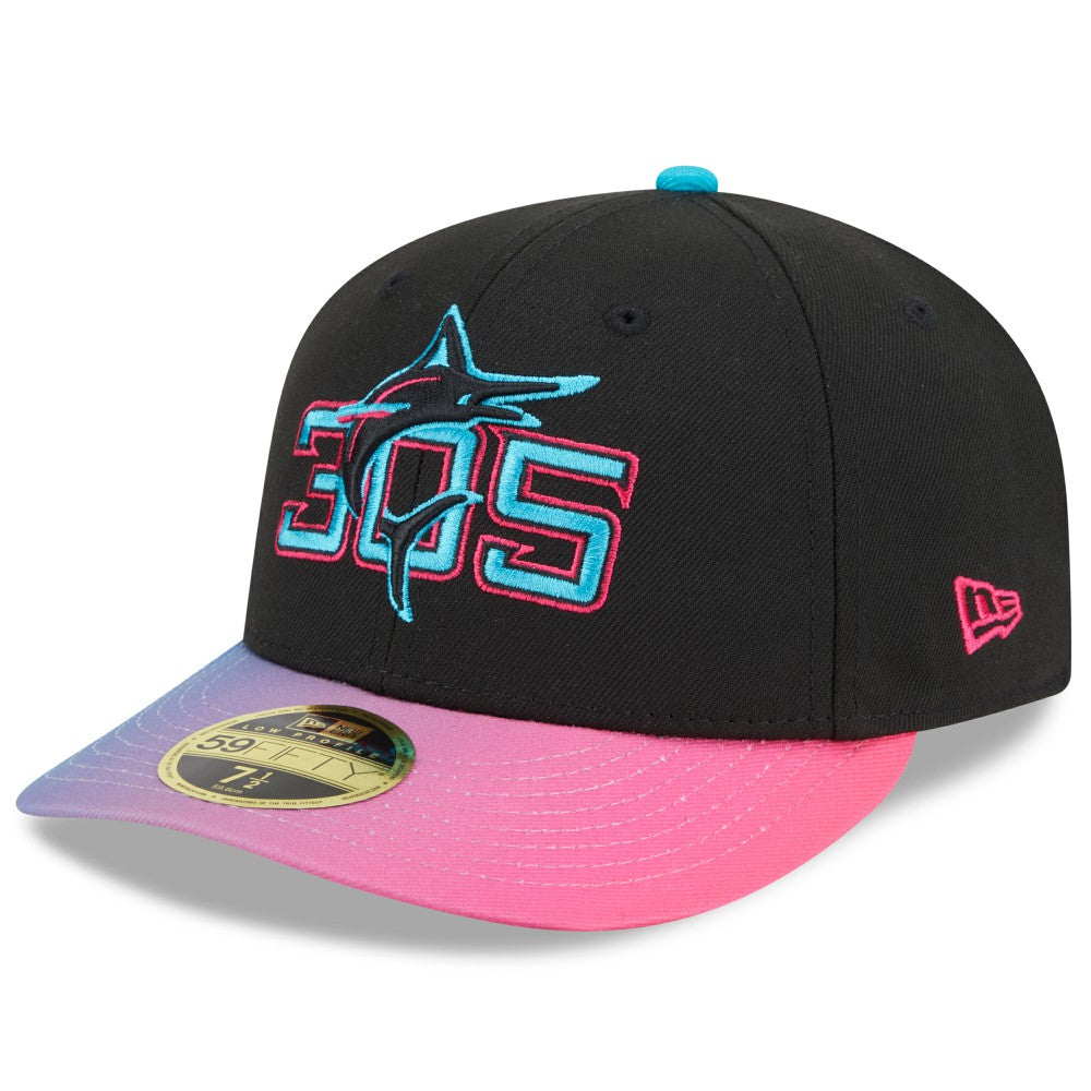 Miami Marlins 2025 City Connect Low Profile 59FIFTY Fitted Hat Black/Pink | New Era