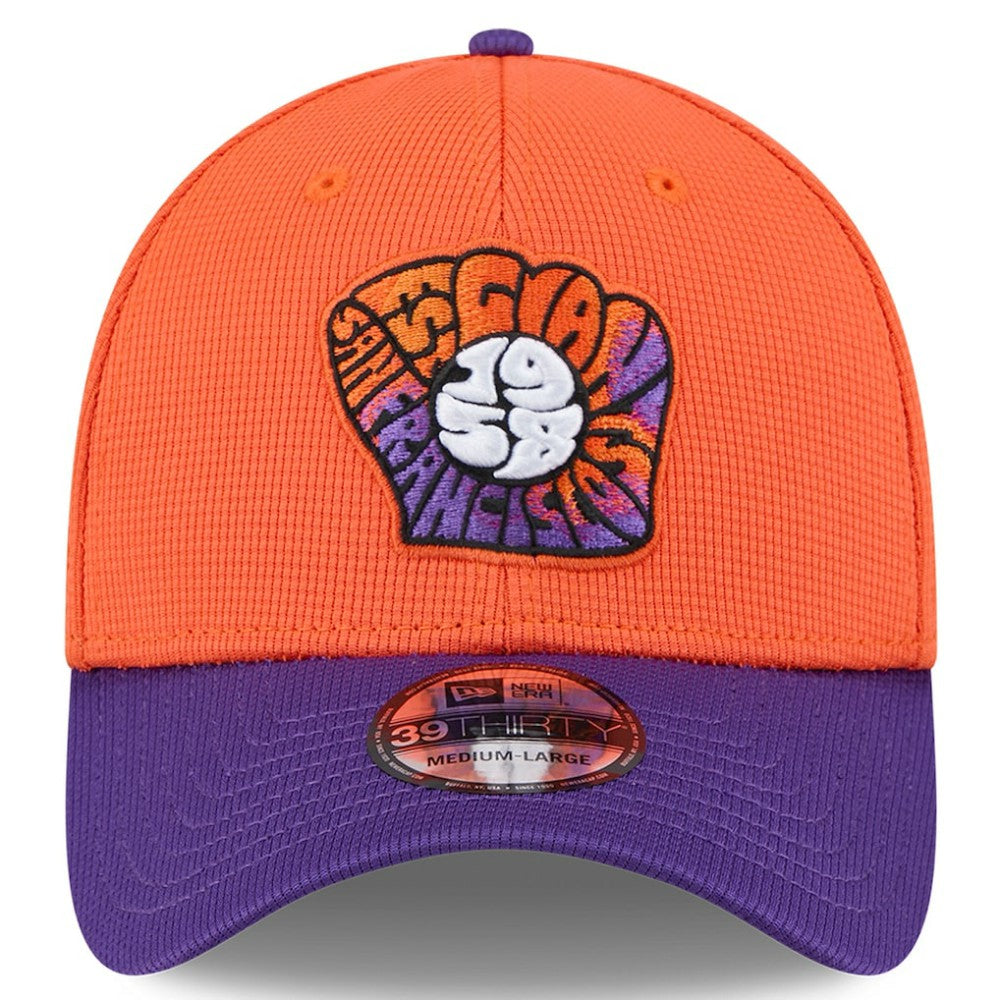 San Francisco Giants 2025 City Connect Batting Practice 39THIRTY Flex Hat Orange/Purple | New Era