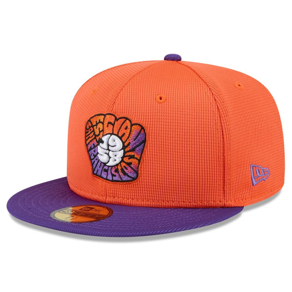 San Francisco Giants 2025 City Connect Batting Practice 59FIFTY Fitted Hat Orange/Purple | New Era