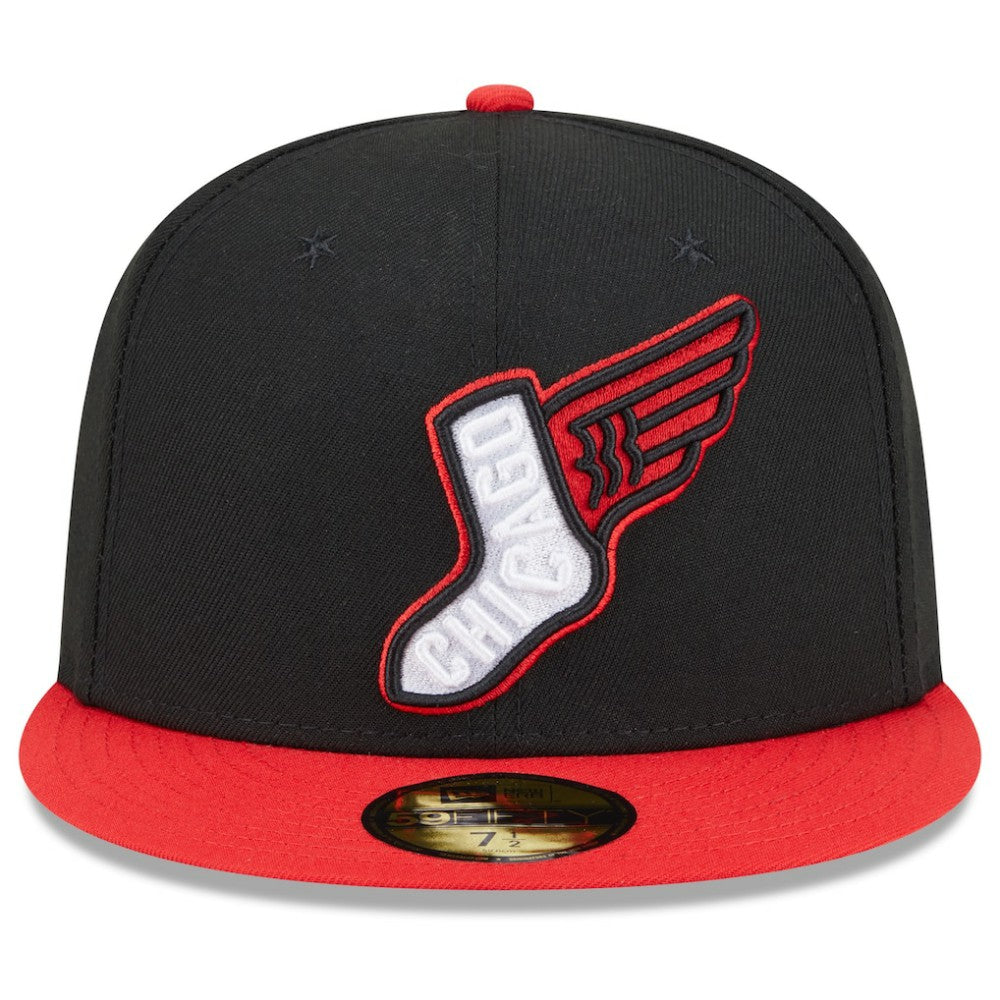 Chicago White Sox 2025 City Connect Alternate 59FIFTY Fitted Hat Black/Red | New Era