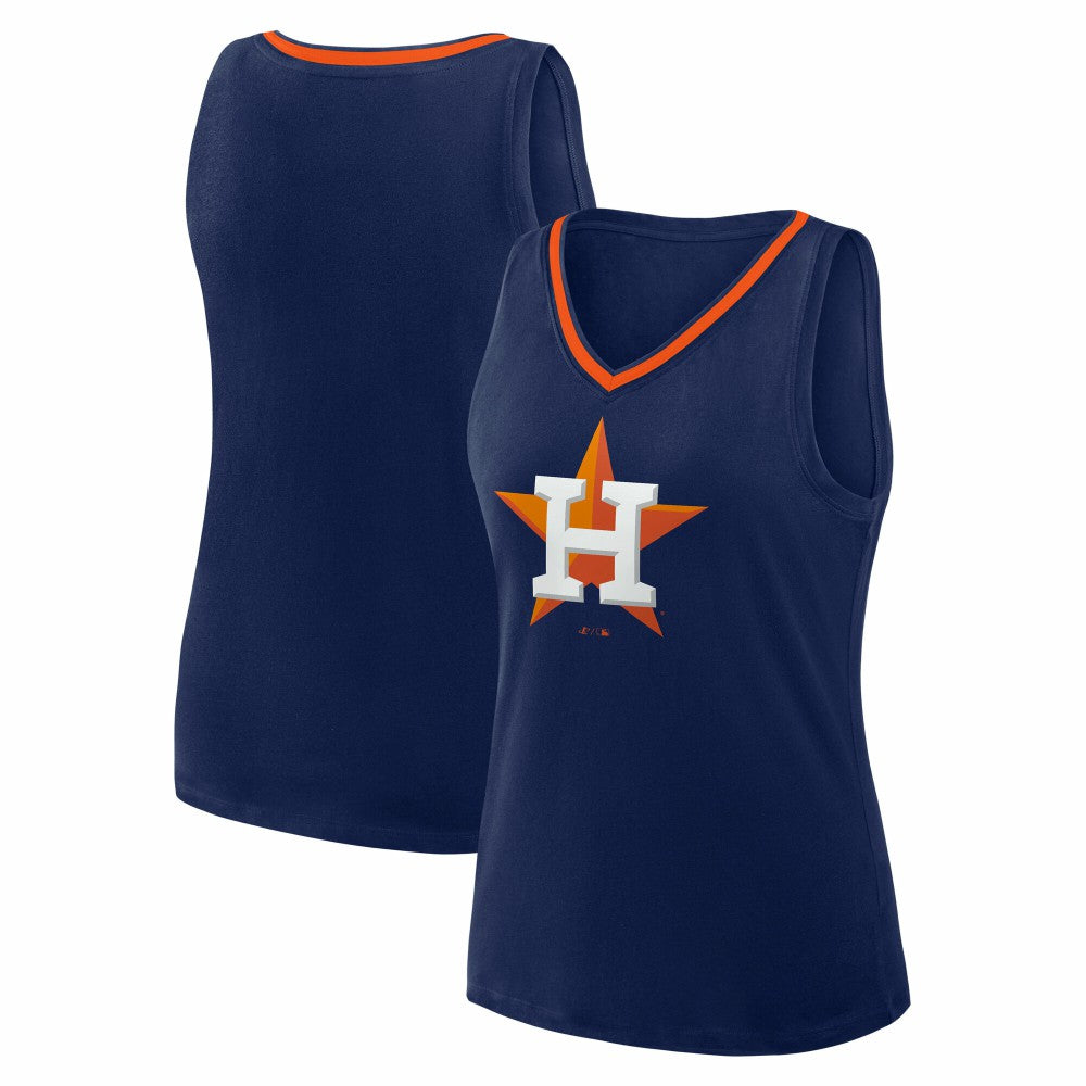 Houston Astros Logo Athletic Women's Stellar Win V-Neck Tank Top Navy