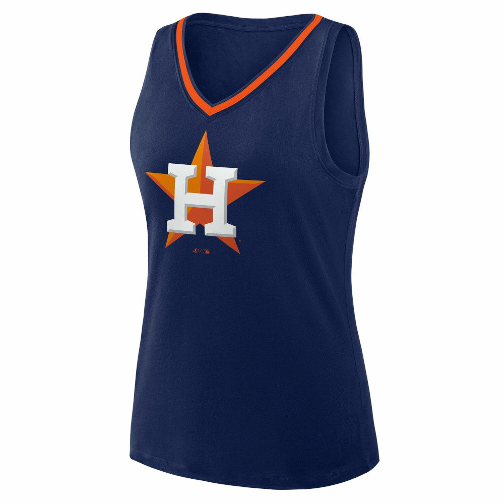 Houston Astros Logo Athletic Women's Stellar Win V-Neck Tank Top Navy