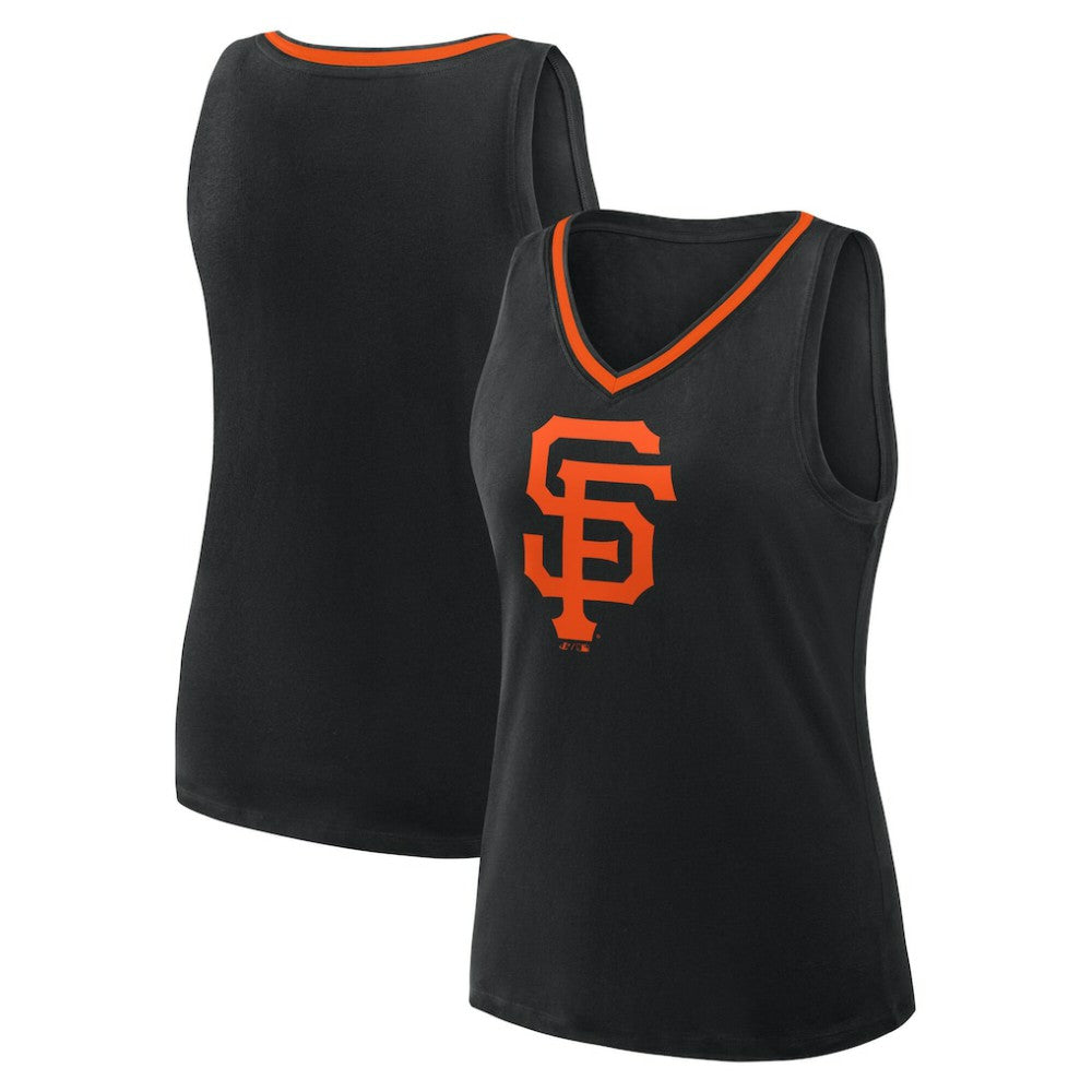 San Francisco Giants Logo Athletic Women's Stellar Win V-Neck Tank Top Black