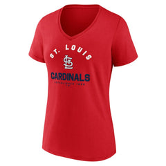 St. Louis Cardinals Logo Athletic Women's Unrivaled V-Neck T-Shirt Red