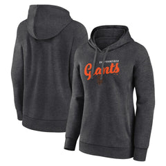 San Francisco Giants Logo Athletic Women's Logo Triumphant V-Neck Pullover Hoodie Heather Charcoal