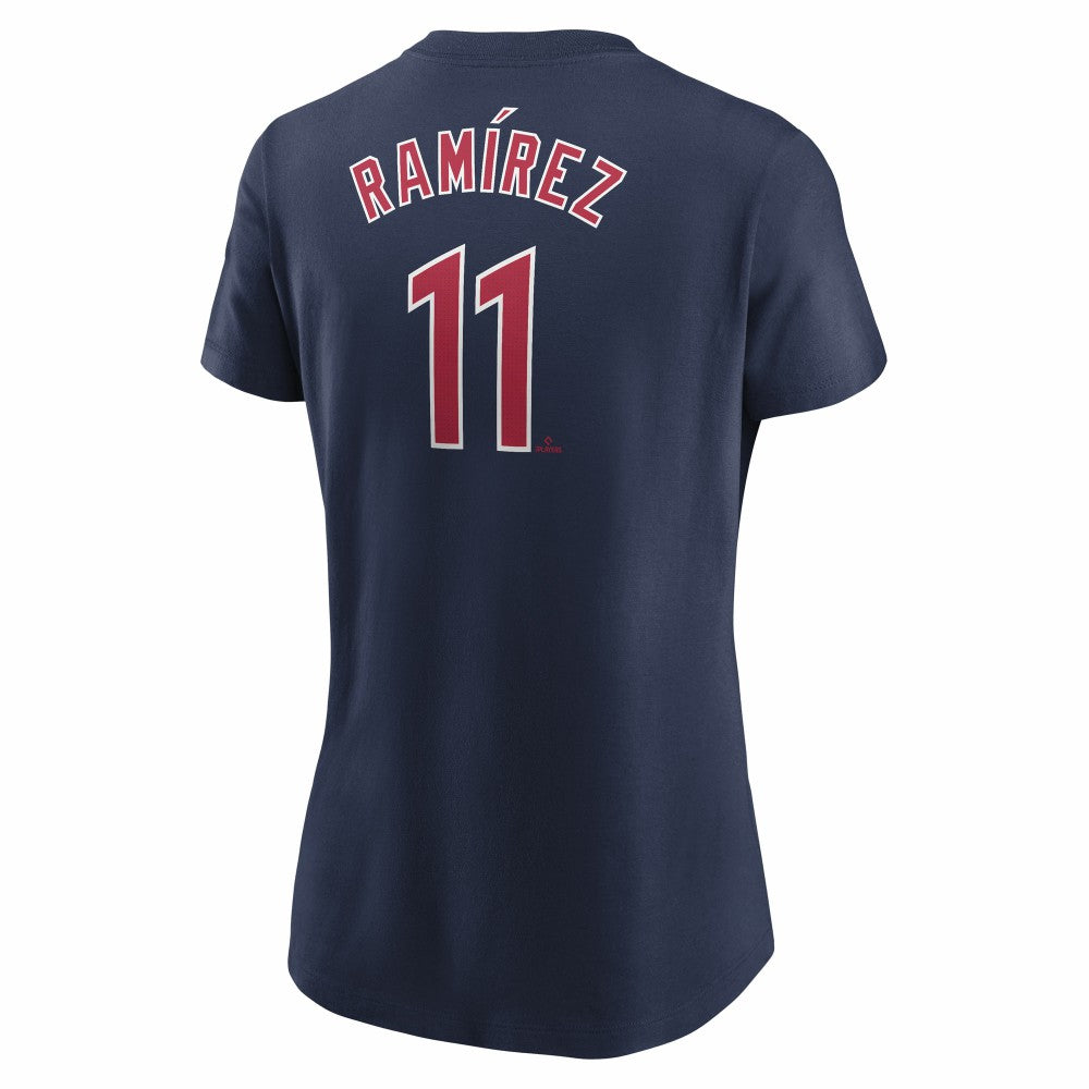José Ramírez Cleveland Guardians Women's Cooperstown Collection Fuse Name & Number T-Shirt Navy | Nike