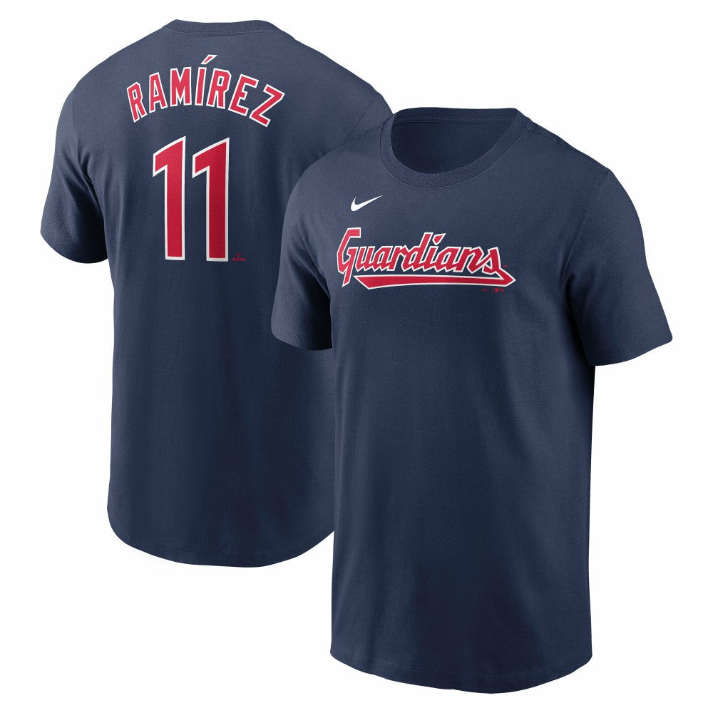 Jose Ramirez Cleveland Guardians Fuse Name & Number T-Shirt Navy | Nike