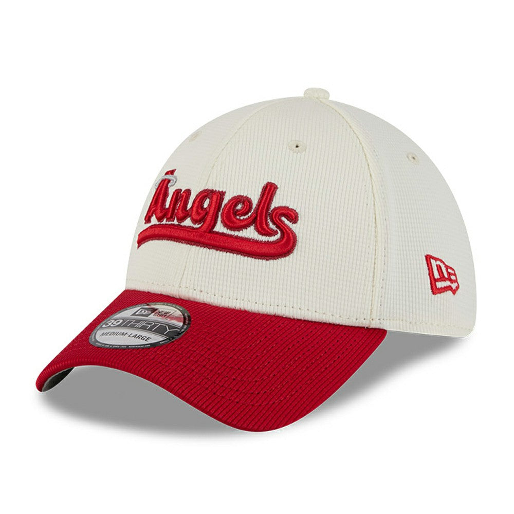 Los Angeles Angels City Connect Batting Practice 39THIRTY Flex Hat Cream/Red | New Era