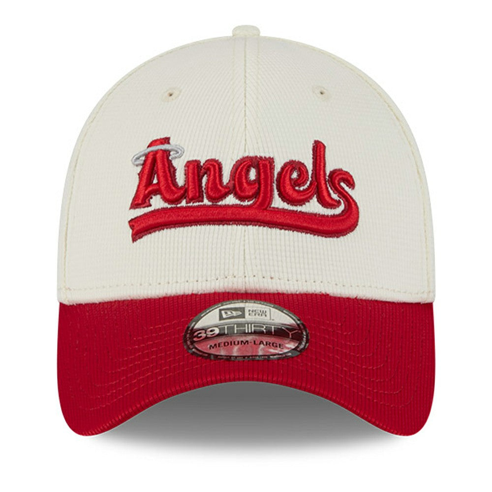 Los Angeles Angels City Connect Batting Practice 39THIRTY Flex Hat Cream/Red | New Era