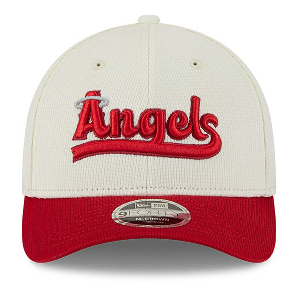 Los Angeles Angels City Connect Batting Practice 9FORTY M-Crown Adjustable Hat Cream/Red | New Era
