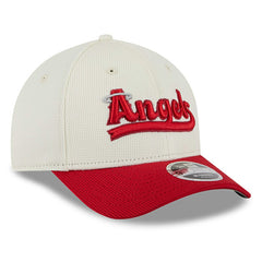 Los Angeles Angels City Connect Batting Practice 9FORTY M-Crown Adjustable Hat Cream/Red | New Era