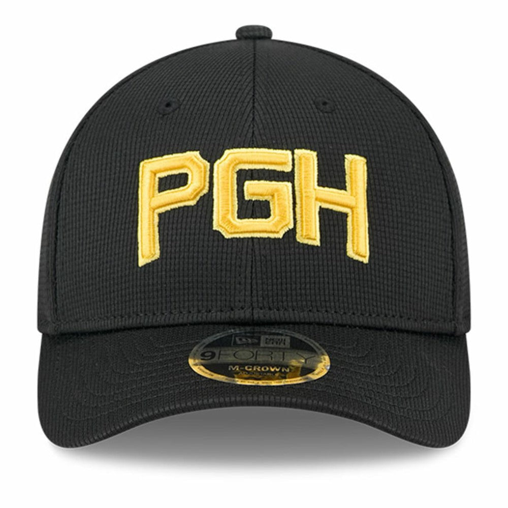 Pittsburgh Pirates City Connect Batting Practice 9FORTY M-Crown Adjustable Hat Black | New Era