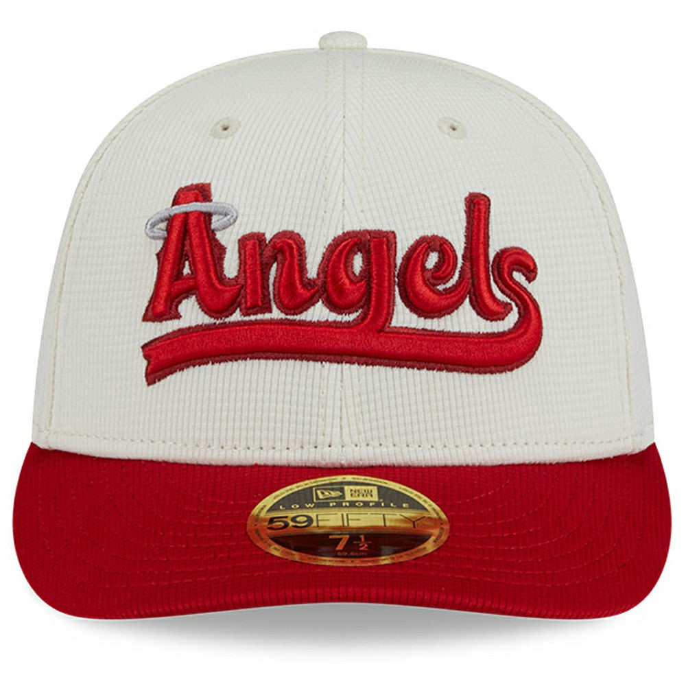 Los Angeles Angels City Connect Batting Practice Low Profile 59FIFTY Fitted Hat Cream/Red | New Era