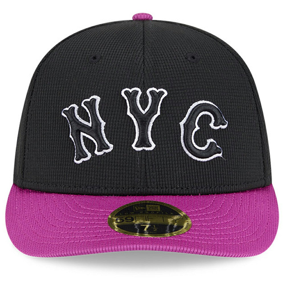 New York Mets City Connect Batting Practice Low Profile 59FIFTY Fitted Hat Charcoal/Purple | New Era