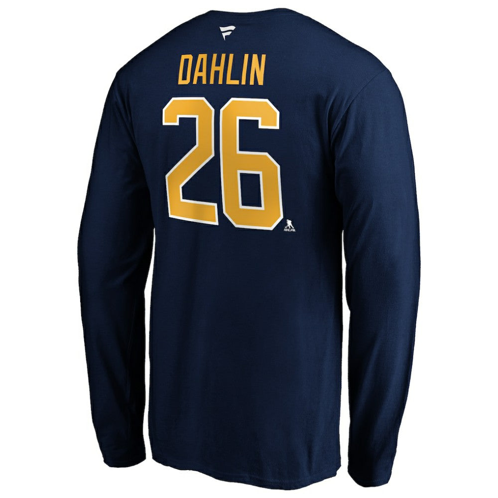 Rasmus Dahlin Buffalo Sabres Fanatics Authentic Stack Name & Number T-Shirt Navy