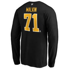 Evgeni Malkin Pittsburgh Penguins Fanatics Authentic Stack Name & Number T-Shirt Black