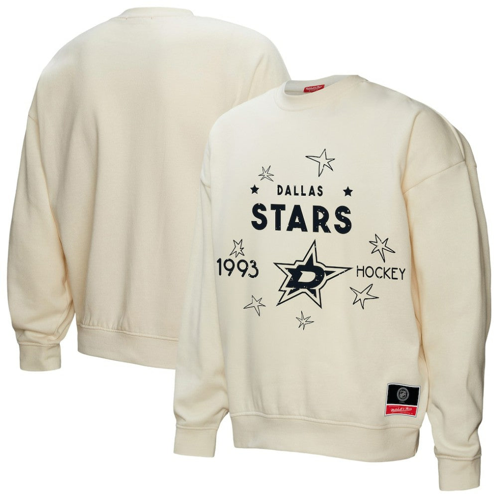 Dallas Stars Mitchell & Ness Women's Logo 3.0 Pullover Sweatshirt Cream